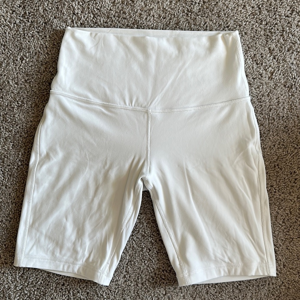 Lululemon align biker shorts size 6, high rise 8" White